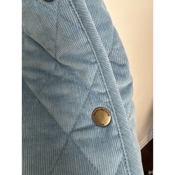 Brooks Brothers Quilted Corduroy Diamond Jacket Plaid Lining Blue Women's 14 NEW - Picture 4 of 9